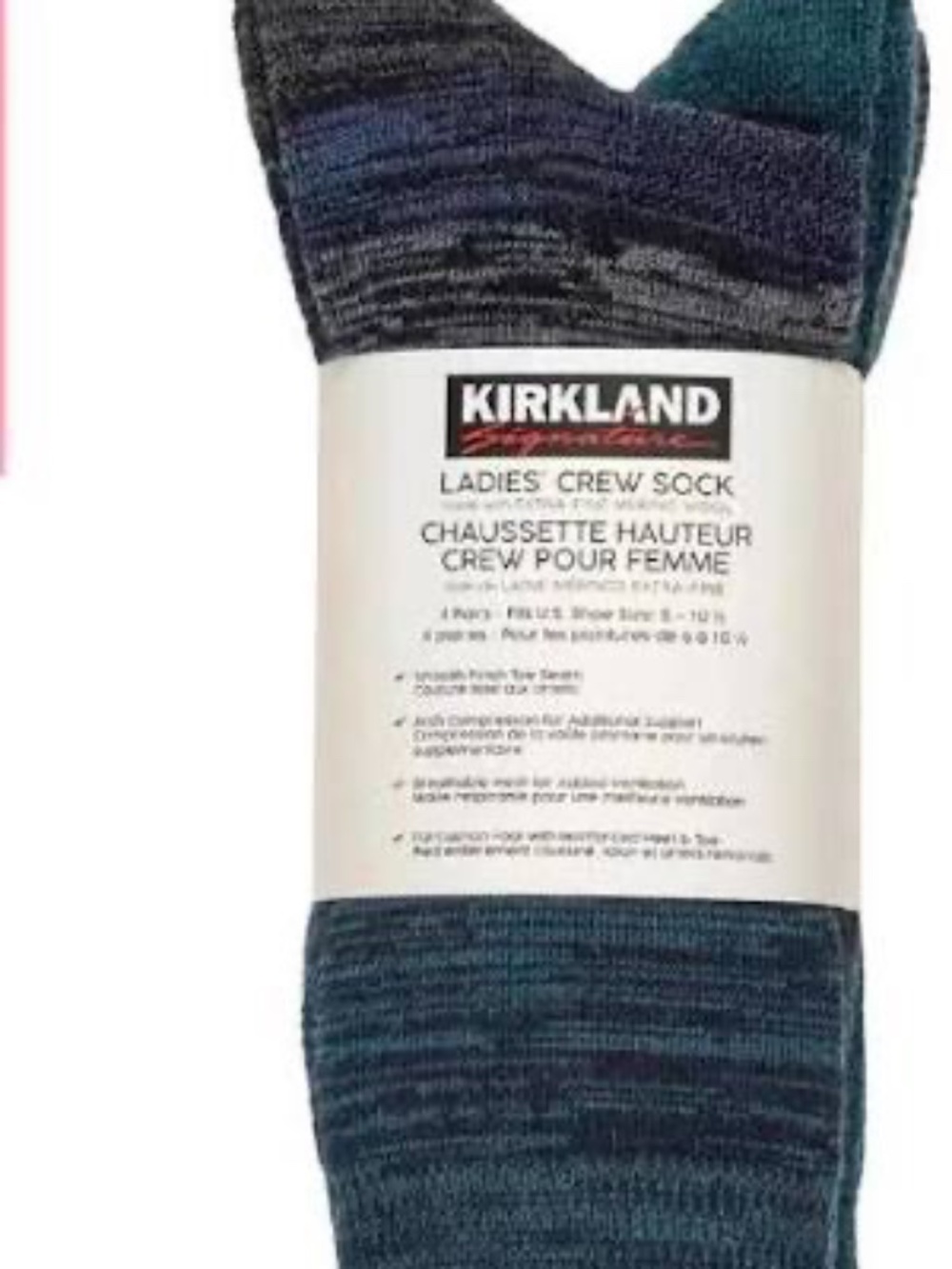 Kirkland Signature Women's Wool Sock 4 Pack